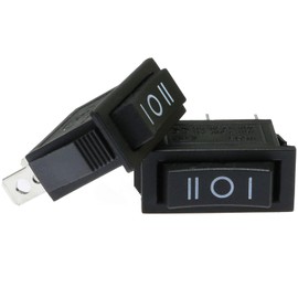 MEETOOT 2pcs SPDT Power Switch On-Off-On 3 Position 3Pin Snap in Boat Rocker Switch Black No Lights AC 16A/250V 20A/125V