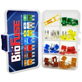 BioFuse Micro2 APT ATR 50 Piece Automotive Car Fuse Assortment Glove Box Set (49 Micro 2 Blade Fuses + Fuse Puller) 5A 7.5A 10A 15A 20A 25A 30A