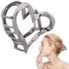 Metal Heart Hair Clip for Women Girls, 1Pcs Gunmetal 2.36