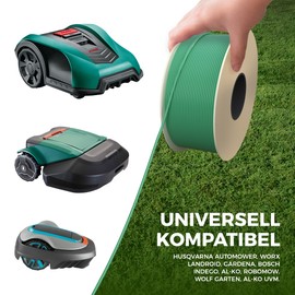 kanoo® Universal Boundary Cable for Robotic Lawnmower - Boundary Wire for Robotic Lawnmowers - Premium Robotic Lawnmower Cable Diameter 2.7 mm (100 m)