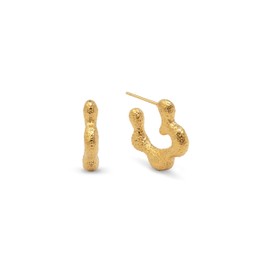 SINGULARU - Organic Flower Earrings Stainless Steel with 18K Gold Plated Jewellery for Women