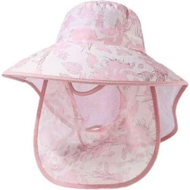 MECOCO Women Sun Wide Brim UV Protection Fishing Hats Foldable Ponytail Summer Hat (CA/US, Alpha, Medium, Large, Pink)
