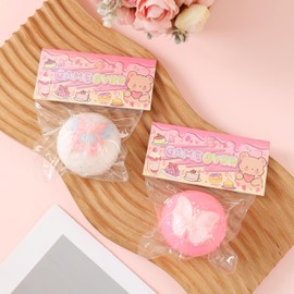 Taba Squishy Daifuku Squeeze Toys,Sensory Fidget Toy for Your Best Mellow and Chill,Party Favors, Birthday Gift, Squishy Toys for Adults (Butterfly White)