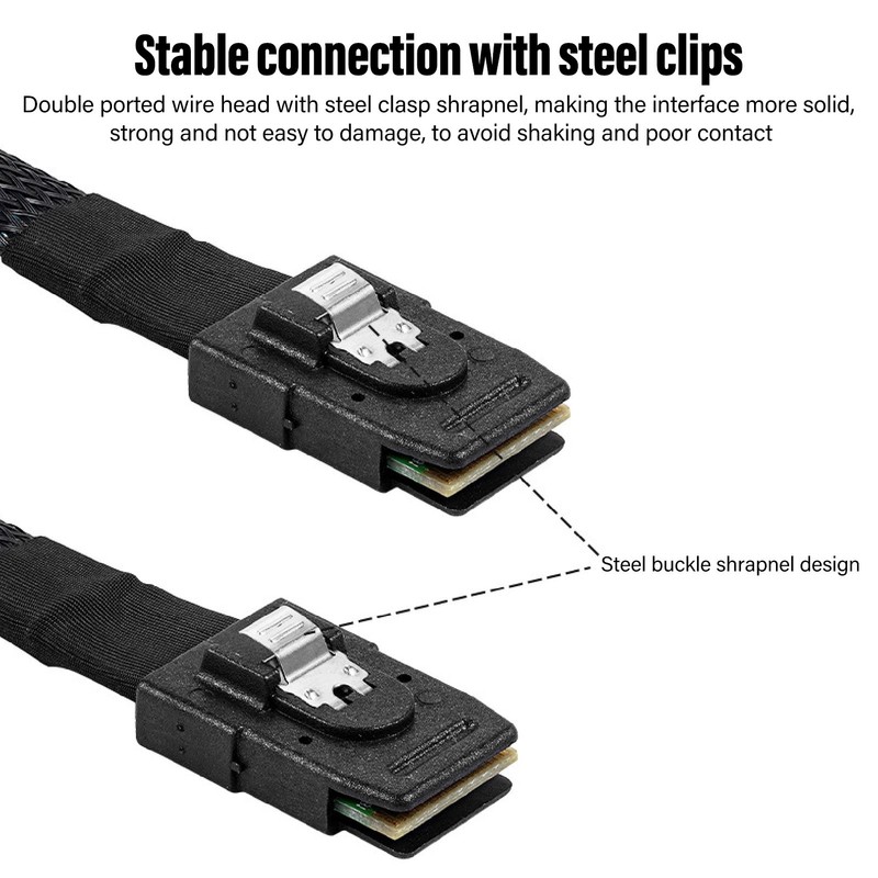 Mini SAS SFF 8087 Cable Dual Straight Head Computer Server