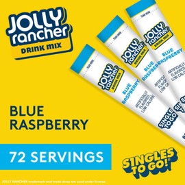 Jolly Rancher Rancher Singles To Go Water Drink Mix, Blue Raspberry, 12 Boxes With 6 Packets Each, 72 Total Servings