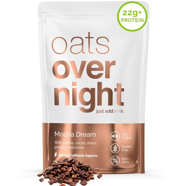 Oats Overnight - Mocha Dream (16 Pack) High Protein, Low Sugar Breakfast with Coffee - Gluten Free, High Fiber, Non GMO Oatmeal (2.7oz per pack)