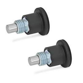Ganter Normelemente Locking Bolts L Small Design - GN 822.6-4-M8-B | Shape B: Without Locking Lock | Galvanised Steel, Blue Passivated, Pack of 2