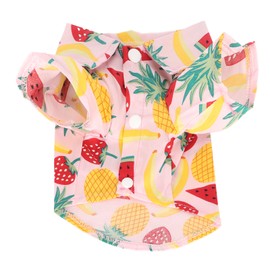 Dog Fruit Print Shirt Breathable Cool Fashionable Cute Pet Clothes for Spring Summer M