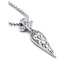 HAQUIL Viking Necklace, Stainless Steel Odin Gungnir Pendant, Box Chain, Viking Jewelry Men