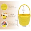 Prudance Small Woven Basket Handle Bag, 6" x 5",Yellow