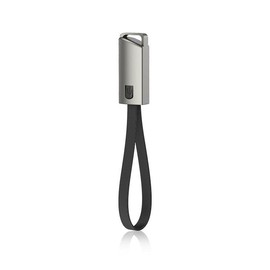 BoxWave Cable Compatible with Edifier WH950NB - USB Type-C Keychain Charger, Key Ring USB Type-C to Type-A 8 in USB Cable - Jet Black