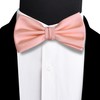 GUSLESON Rose Gold Bow Tie Mens Plain Color Silk Wedding