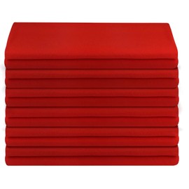 DG Collections Flour Sack Dish Towels for Kitchen, Set of 12 (27 x 27 Inches), Multi-use White Kitchen Towels, 100% Cotton, Highly Absorbent Hand Towels, Tea Towels for Embroidery, and Print - Red