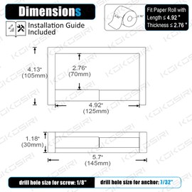 KOKOSIRI Toilet Paper Holder Spring Loaded Bathroom Toilet Roll Holder Wall Mount Stainless Steel Polished Chrome B2011CH