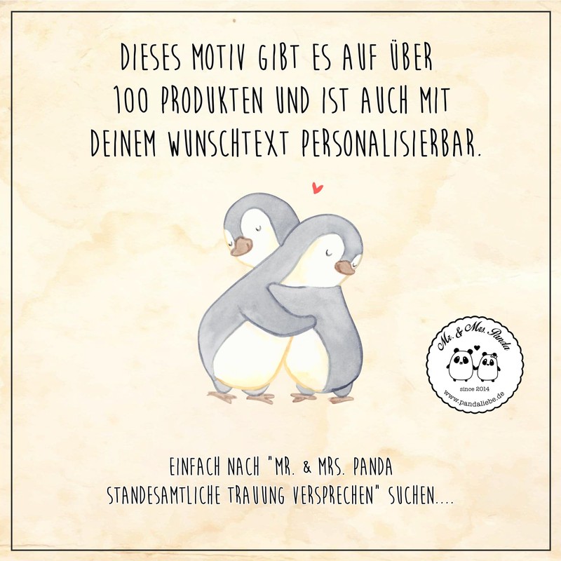 Mr. & Mrs. Panda Tasse Standesamtliche Trauung Versprechen - Geschenk,