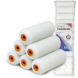Allgala Foam Paint Roller, 24 Pack 4 inch Shedless High Density Foam Mini Paint Roller Cover for Trim Wall Funiture Doors Cabinets, Cupboards