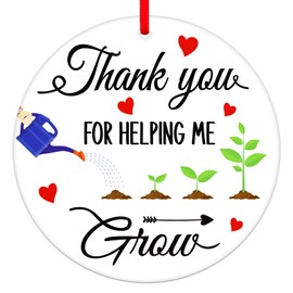 FaCraft Teacher, Teacher Appreciation Gifts for Women,Thank You for Helping me Grow Ornament Gifts for Teacher from Students,Thank You Gift Valentines Day Gifts for Teacher