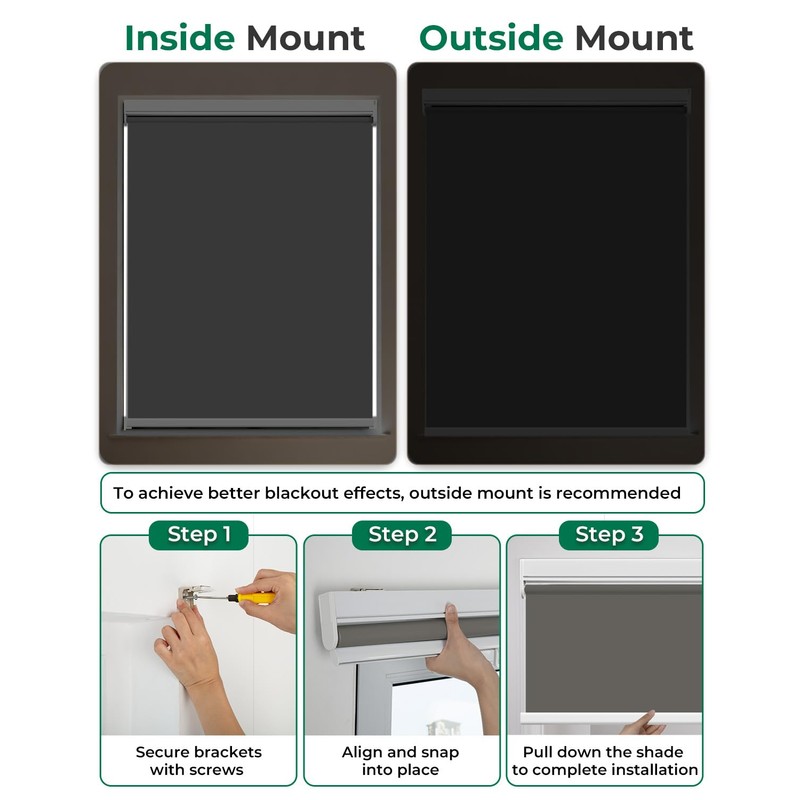 Allesin Motorized Blinds with Remote | Automatic Blackout Roller Shades,