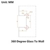 Heavy Duty Shower Glass Door Hinge,Solid One-Piece Precision Cast with