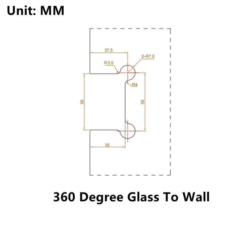 Heavy Duty Shower Glass Door Hinge,Solid One-Piece Precision Cast with