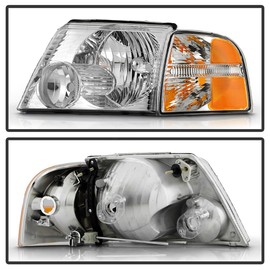 KEEKPO - For 2002 2003 2004 2005 Ford Explorer Headlights Headlamps w/Corner Signal Lights 4pc Replacement Left+Right