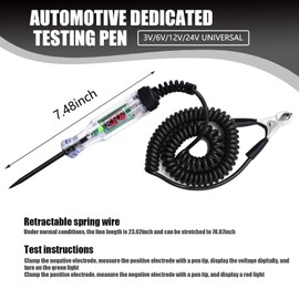 taluoka Pack-1 Car Circuit Test Pen, 3V-70V Digital Display Multi-Function Induction Probe Detection Tool for Wire Fuse Socket Voltage Continuity Test, Universal for Cars Portable Repair Tool (Black)