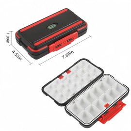 Waterproof Fishing Tackle Box, Waterprays, Organizer with Removable Dividers (Black)