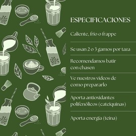 Matcha México Té Matcha Orgánico Ceremonial, Grado Ceremonial, 100% Puro, 50g, 25 Tazas