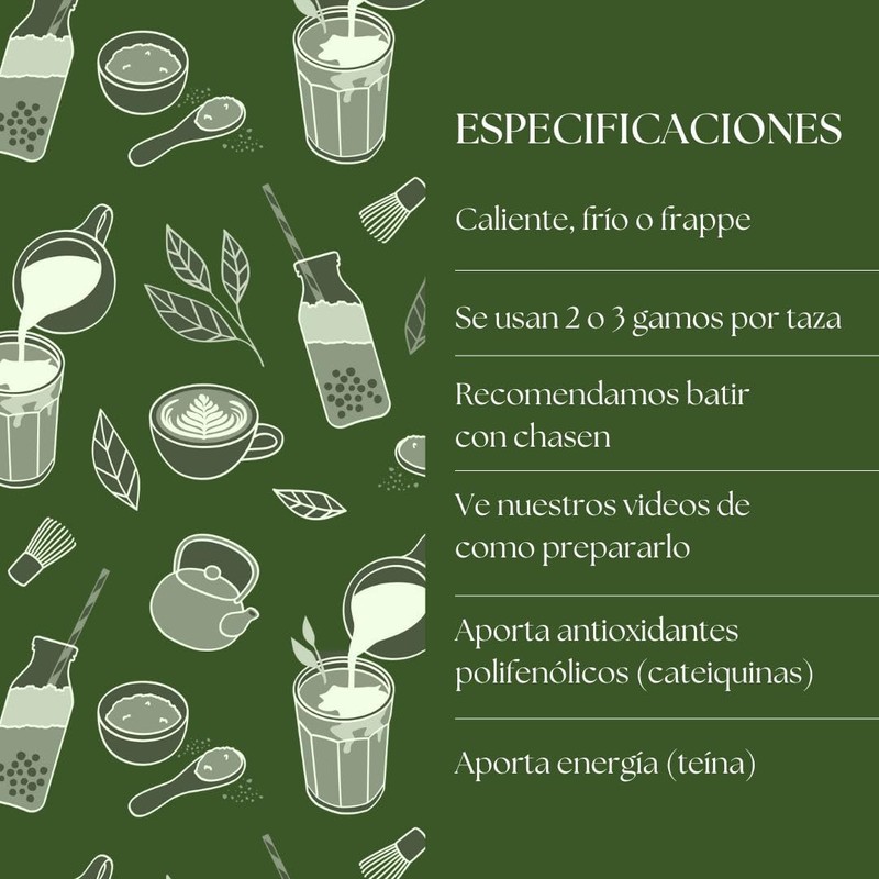 Matcha México Té Matcha Orgánico Ceremonial, Grado Ceremonial, 100% Puro,