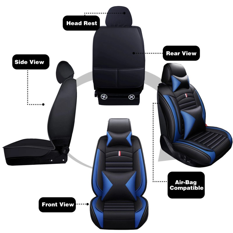 For Ford Car Seat Covers Leather Full Set 5-Seats Front