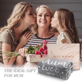 Niyewsor Mum Birthday Gifts, Blanket Gifts for Mum from Daughter Son, Mum Gifts for Mum Mummy, Best Mum Ever Blanket 50 x 60 IN, Mum Presents for Christmas Valentine's Mothers Day