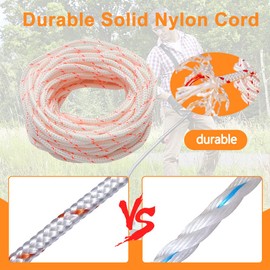 Mtanlo 4.0 mm Recoil Starter Rope Pull Cord 10-Meter Trimmer Edger Brush Cutter Lawn Mower for Stihl Chainsaw Pull Cord for Husqvarna Chainsaw Cord Recoil Rope Nylon Starter Cord (4.0 mm-Red-10M)
