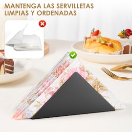 Servilletero Triangular, OUDAR Servilleteros para Mesa Elegantes, Servilleteros para Mesa para Cocina, Restaurante, Cafetería, Servilleteros para Decoración de Mesa de Cocina (Negro)
