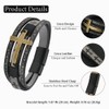 FYNSBLE Cross Bracelet for Men,Christian Leather Cross Bracelet 316 Stainless