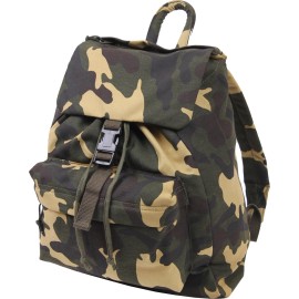 Rothco Canvas Day Pack Military Camo Backpack Army Knapsack Rucksack Work School Bag - Woodland Camouflage