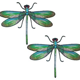 3Pcs Dragonfly Irons Patches,Dragonfly Embroidered Sewing on Patches, Iron On Patches Sew On Applique Patch, Appliques,Embroidered Applique,Dragonfly Embroidered Appliques