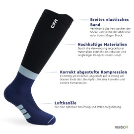 CFA V2 Quality Compression Socks for Men and Women - Ideal for Running, Gym, Cycling, Muscle Recovery or Workouts - Sustainable Danish Design