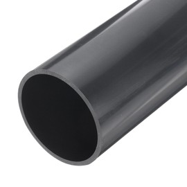 sourcing map 3 Inch PVC Rigid Tube Round Pipe Tubing Hardware Tubing 81.4mm ID 90mm OD 9" Length Dark Grey High Impact for Water Pipe, Crafts, Cable Sleeve