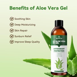 Aero Zen 99% Pure & Natural Aloe Vera Gel - 1-Pack (250ML/8.45oz) | Daily Hydration & After Sun Soothe | Lightweight, Alcohol-Free for Face/Body/Hair