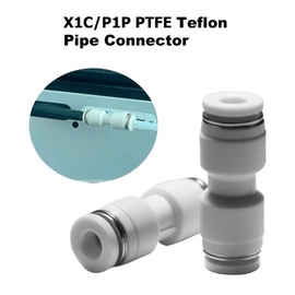 10PCS Teflon Feed Tube Connector for 3D Printer Bambu Lab P1P/P1S/X1/X1C/X1E, AMS Feed PTFE Feed Tube Connector FDM 3D Printer Accessories Parts Interface 1 Diameter 4mm Interface 2 Diameter 2.5mm
