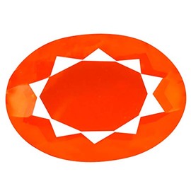 6.46 ct Oval Cut (18 x 13 mm) Mexican Orange Red Fire Opal Natural Genuine Loose Gemstone