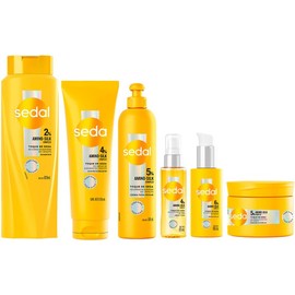 SEDAL Kit Rutina Completa Toque de Seda. Cabello Sedoso, 6 pzas: Shampoo, Acondicionador, Mascarilla, Sérum, Óleo y Crema para Peinar