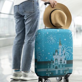 dicilly Luggage Cover Protector Travel Suitcase Cover Baggage Covers Fit 29-32 Inch Luggage (Castle Firework)
