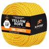 Yellow Twisted Polypropylene Rope, 1/4" Thickness x 100' Length Heavy