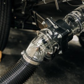 Camco Clear 45 Degree RV Sewer Hose Adapter Fitting | Features 4 Bayonet Prongs, a Heavy-Duty Polycarbonate Construction, and is Compatible with 3-Inch Diameter Sewer Hoses (39432)