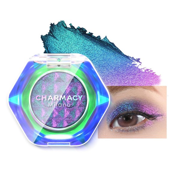 CHARMACY Multichrome Glitter Eyeshadow, Intense Pigmentation Chameleon Sparkling Eyeshadow, Bright