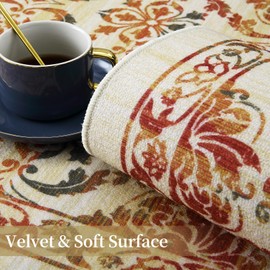 MilleLoom Large Area Rugs 10x13 for Living Room,Non Slip Rug Modern Boho Rug,Machine Washable Rug,Low-Pile Floral Print Carpet for Bedroom Dinning Room Office Farmhouse Indoor Home Decor,Multi Color