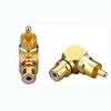 TRkin 90 Degree RCA Adapter to Female L Connector Gold