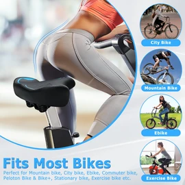 CDYWD Oversized Bike Seat for Men & Women Comfort, Extra Wide Bicycle Seat Cushion, Comfortable Wing Padded, Large Replacement Saddle for Peloton, Stationary Exercise Bike, Ebike, Cruiser, City Bike