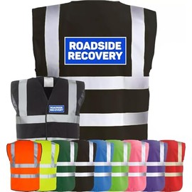 Corporate Togs RECOVERY DRIVER Printed Vest, Hi-Vis Vest, Sleeveless, 2 Hi-Vis Strips, Fully EN471 Health & Safety Compliant Gear, Small-3XL | Safety Vests